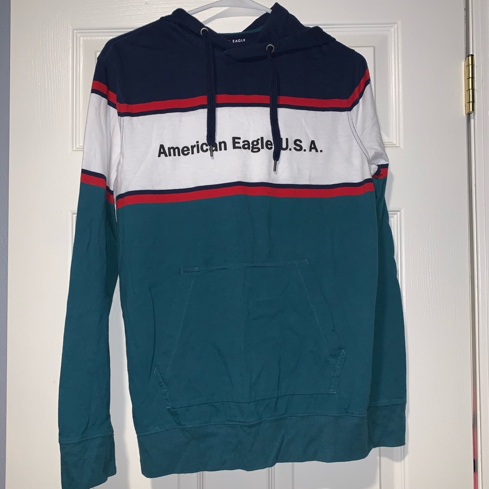 American Eagle Striped Hoodie